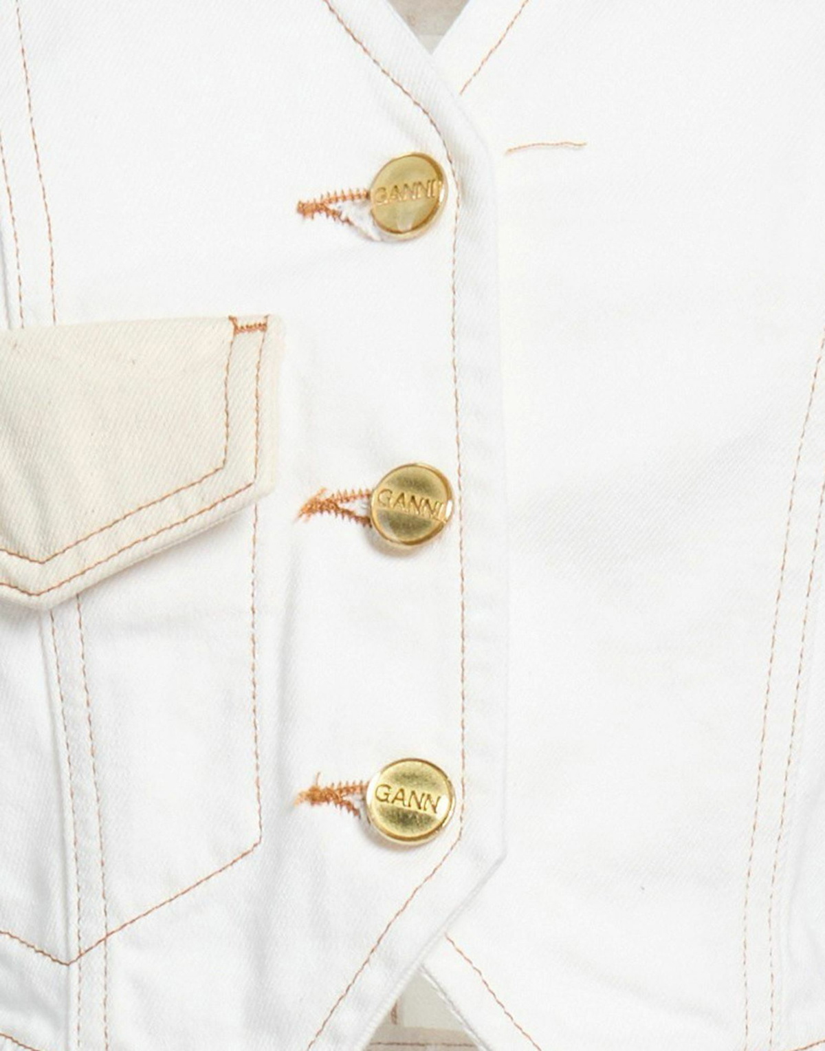 Ganni Womens Top Ivory