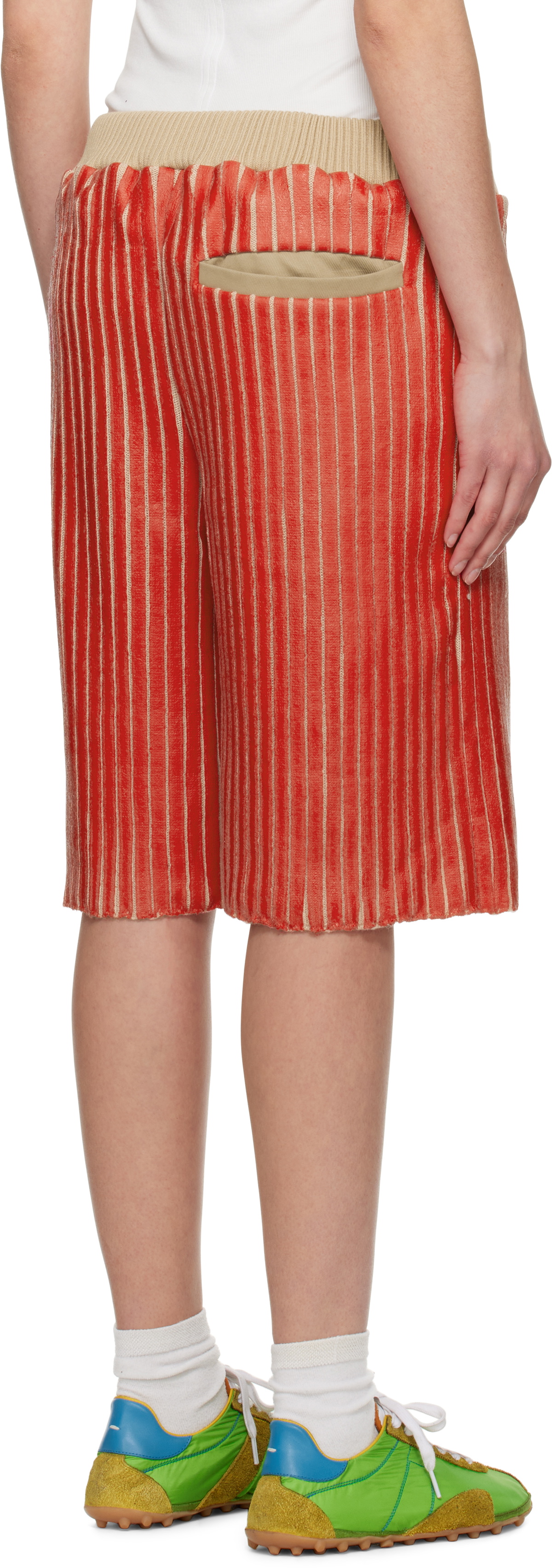 Stanley Raffington SSENSE Exclusive Red Ribbed Shorts