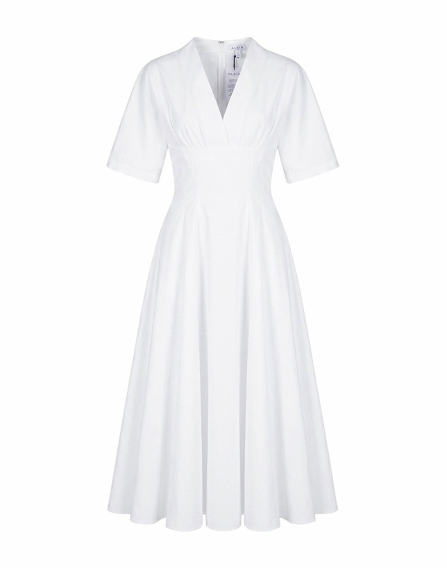 Photo: Alaïa Womens Midi dress in White