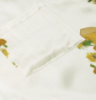 Pop Trading Company - Van Gogh Camp-Collar Printed Silk-Satin Shirt - Neutrals