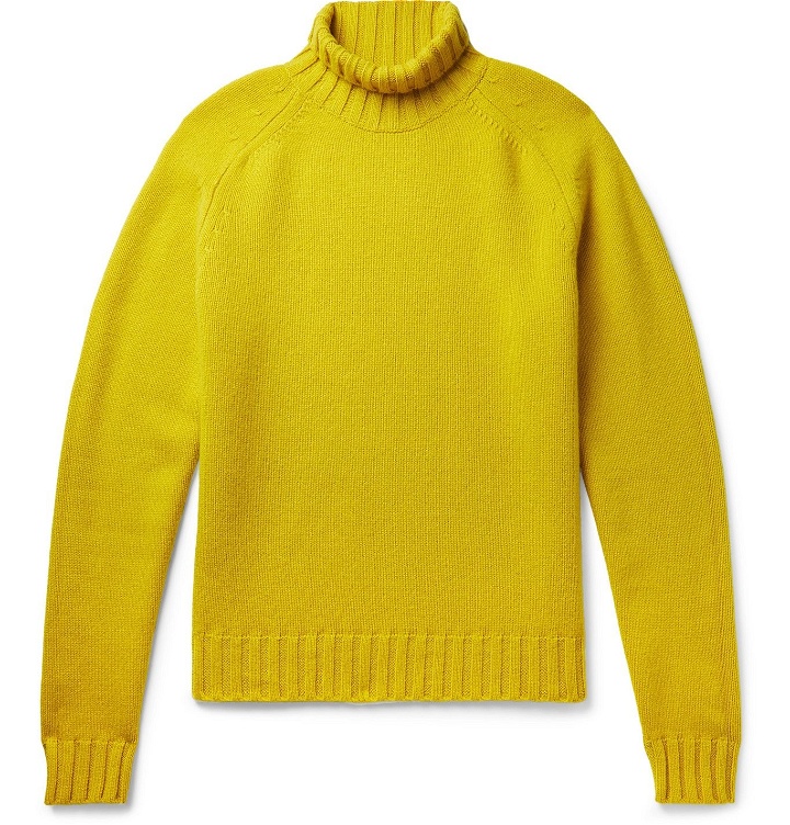 Photo: Studio Nicholson - Mélange Wool Rollneck Sweater - Yellow