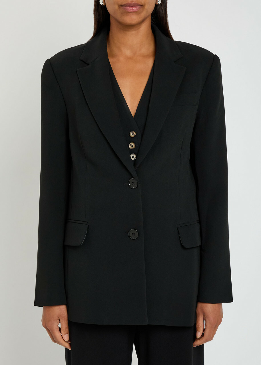 Reformation James Crepe Blazer Black