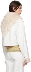 Nanushka White Sutton Cropped Denim Jacket