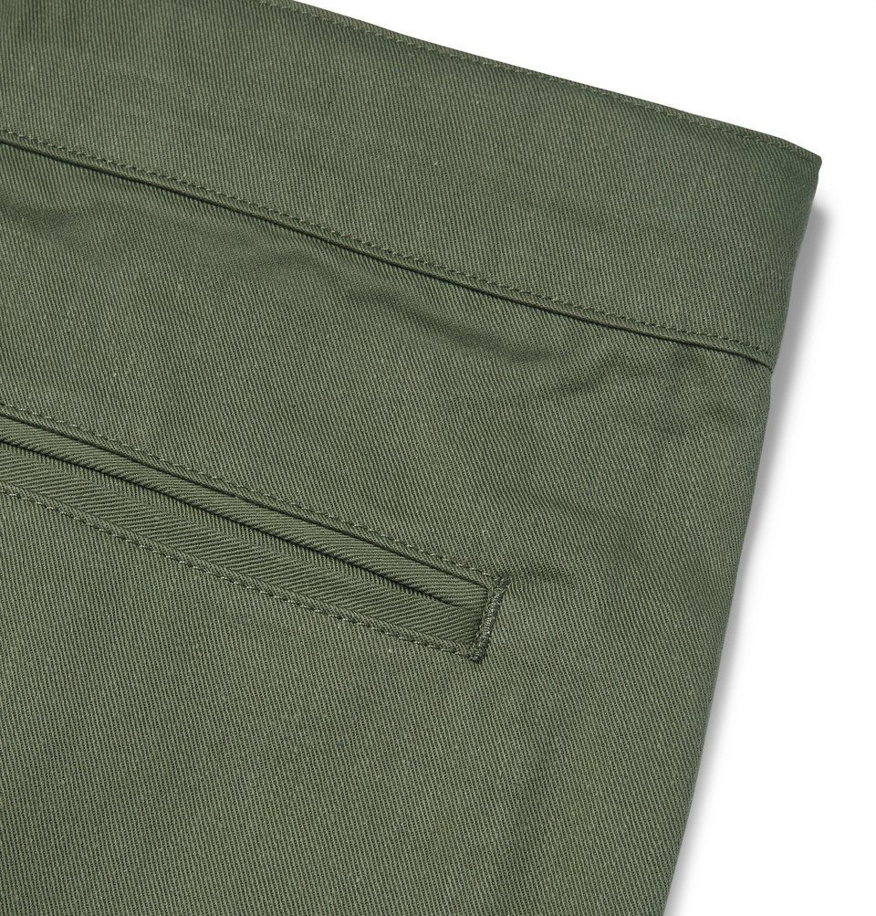 Fear of God - Belted Pleated Cotton-Twill Cargo Trousers - Army green Fear  Of God