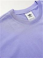 ADIDAS ORIGINALS - Adicolor Logo-Appliquéd Organic Cotton-Jersey T-Shirt - Purple