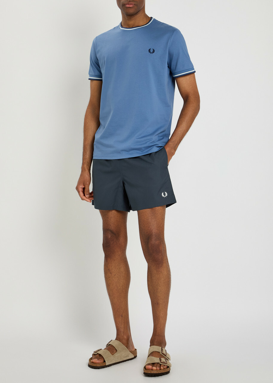 Fred Perry Logo-embroidered Shell Swim Shorts Navy