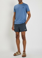 Fred Perry Logo-embroidered Shell Swim Shorts Navy