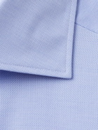 ERMENEGILDO ZEGNA - Cutaway-Collar Cotton-Jacquard Shirt - Blue - EU 38