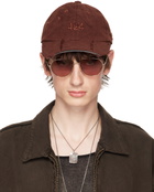 424 Brown Distressed Baseball Cap