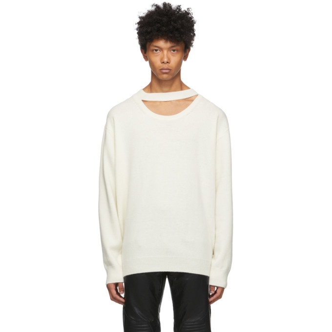 Photo: System Off-White Wool Cut-Out Sweater
