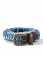Nicholas Daley - Leather-Trimmed Crocheted Jute-Blend Belt