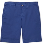 Canali - Stretch-Cotton Twill Shorts - Blue