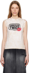 BARRAGÁN Beige 'Canceled Twice' Tank Top