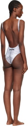 Moschino White & Black Printed Lycra One-Piece Swimsuit