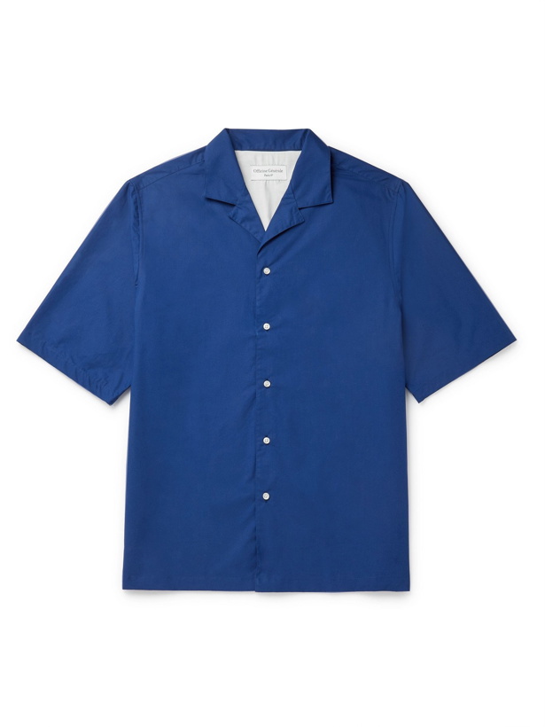 Photo: OFFICINE GÉNÉRALE - Eren Camp-Collar Organic Cotton-Poplin Shirt - Blue