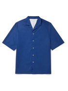 OFFICINE GÉNÉRALE - Eren Camp-Collar Organic Cotton-Poplin Shirt - Blue