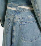 Maison Margiela Frayed denim maxi skirt