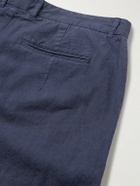 Folk - Lunar Linen and Cotton-Blend Suit Trousers - Blue