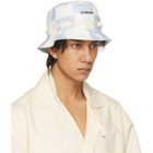 Jacquemus Blue and White Check Le Bob Grain Bucket Hat