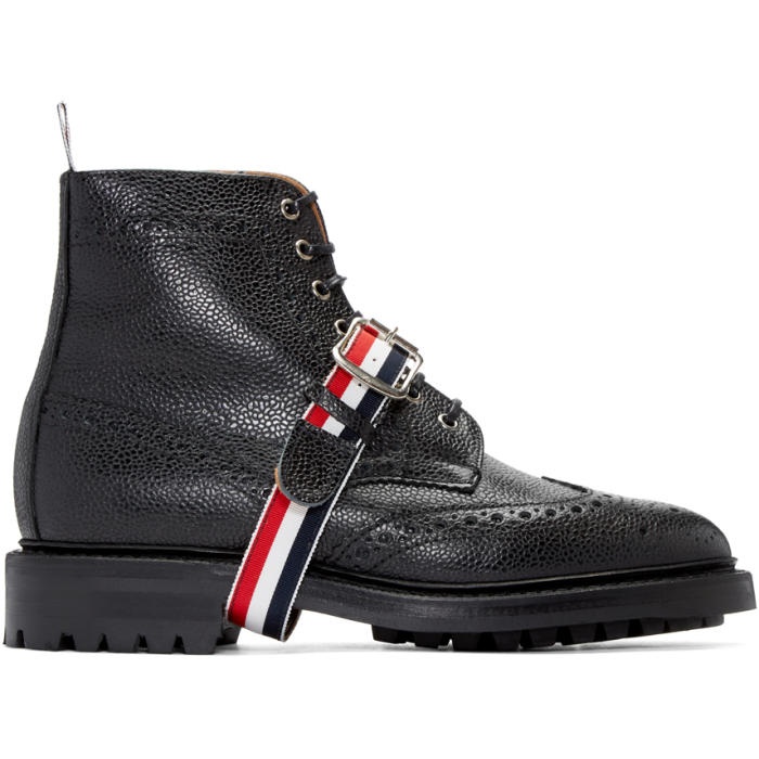 Photo: Thom Browne Black Leather Wingtip Boots