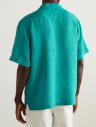 Frescobol Carioca - Angelo Camp-Collar Linen Shirt - Blue