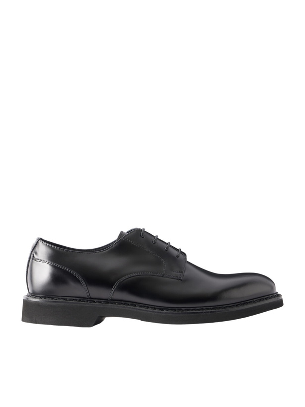 Photo: Canali - Leather Derby Shoes - Black