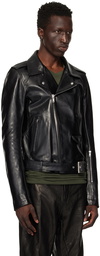 Rick Owens Black Porterville Lukes Stooges Leather Jacket