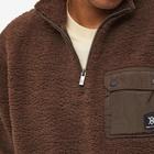 Daily Paper Men's Nedeemo Quarter Zip Sherpa Fleece in Hot Fudge Brown