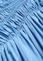 Faithfull The Brand Presa Pinstriped Cotton Maxi Dress Blue