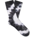 N/A - Tie-Dyed Ribbed Cotton-Blend Socks - Black