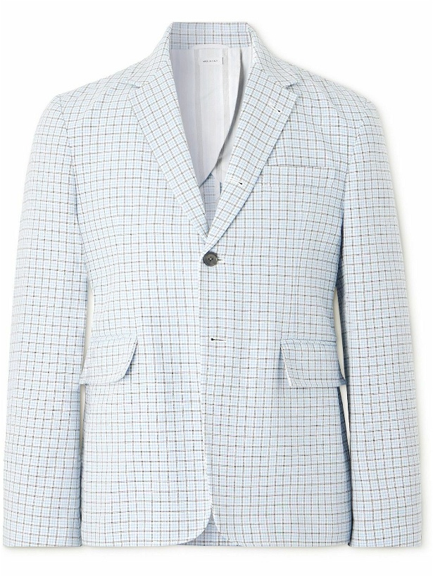 Photo: Thom Browne - Unconstructed Classic Checked Cotton-Blend Suit Jacket - Blue