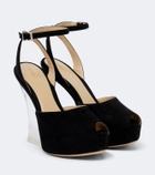 Fendi Suede platform peep-toe pumps