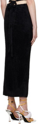Ester Manas Black Fluffy Peephole Midi Skirt