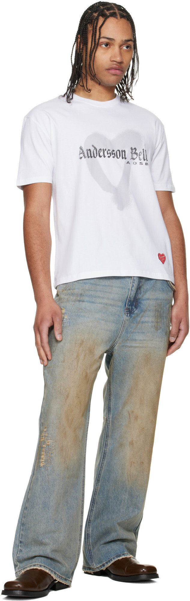 Andersson Bell White Essential Heart T-shirt