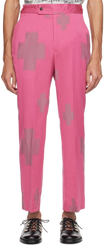 Photo: NEEDLES Pink Jacquard Trousers