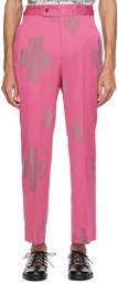 NEEDLES Pink Jacquard Trousers