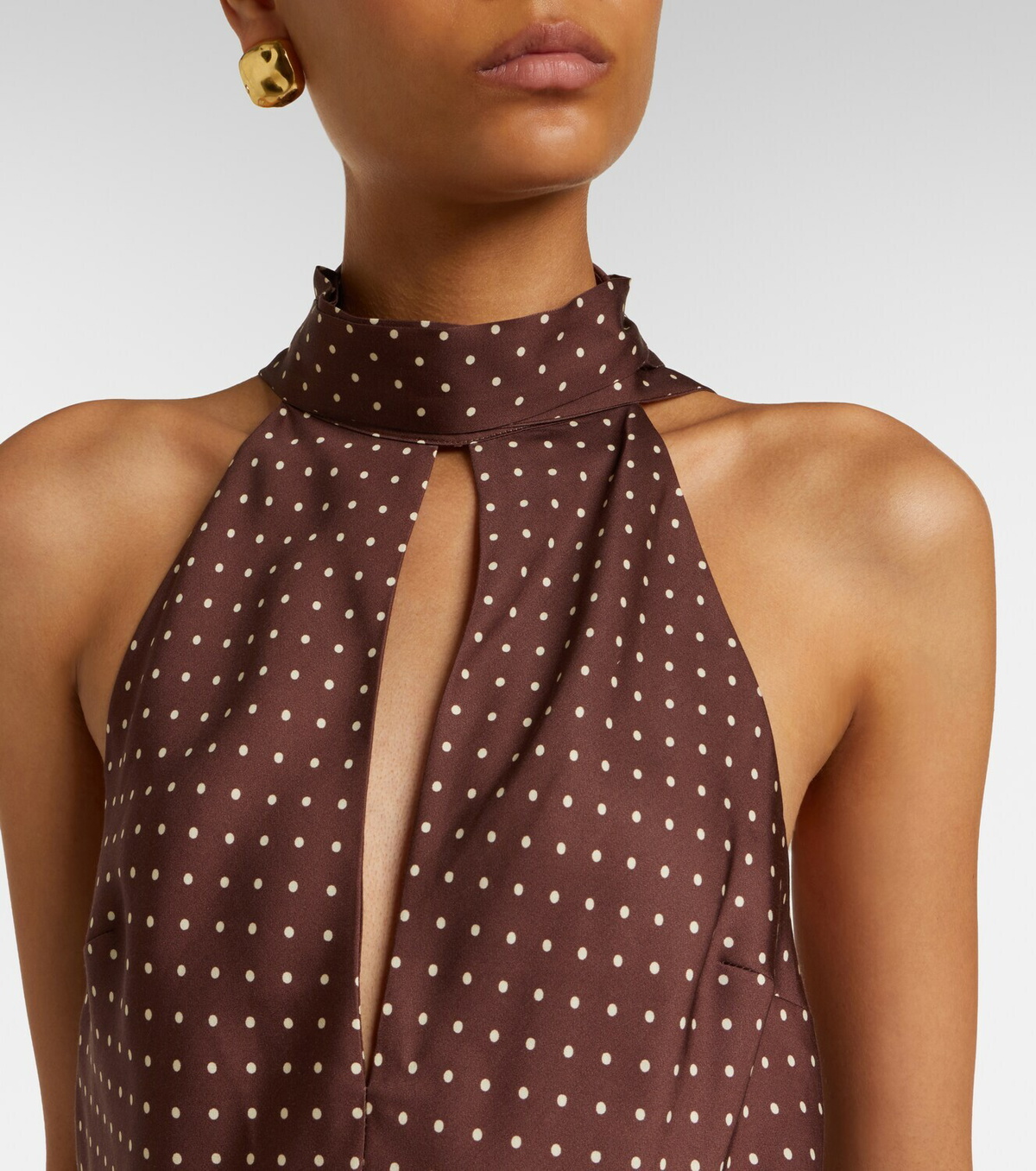 Posse Phoebe polka-dot halterneck top