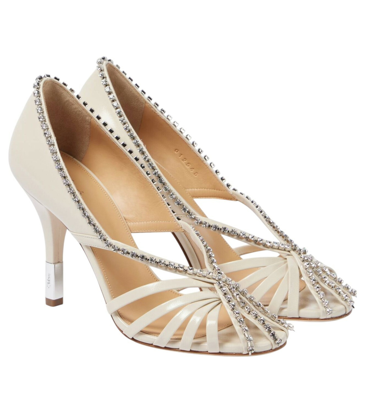 Chloé Leonie crystal-embellished leather pumps Chloe