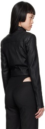 MISBHV Black Matte Faux-Leather Jacket