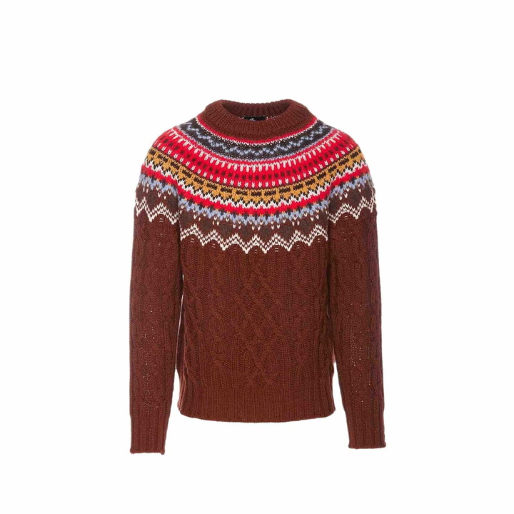 Photo: Moncler Grenoble Grenoble Fair Isle Intarsia Cable-knit Wool Jumper