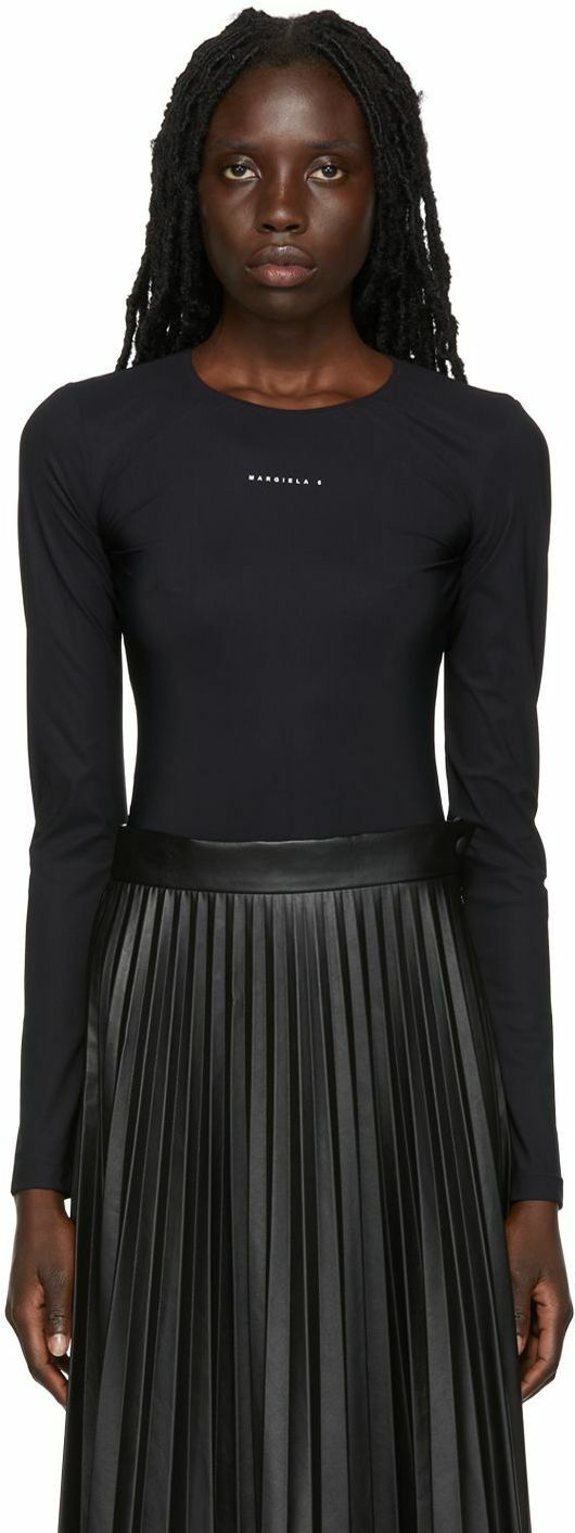 MM6 Maison Margiela ブラック レオタード MM6 Maison Margiela Black Nylon Bodysuit MM6 Maison Margiela