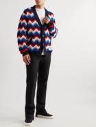 Missoni - Appliquéd Striped Ribbed Cotton Cardigan - Blue