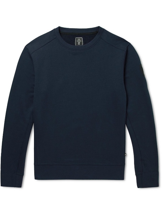 Photo: ON - Logo-Appliquéd Organic Cotton-Jersey Sweatshirt - Blue