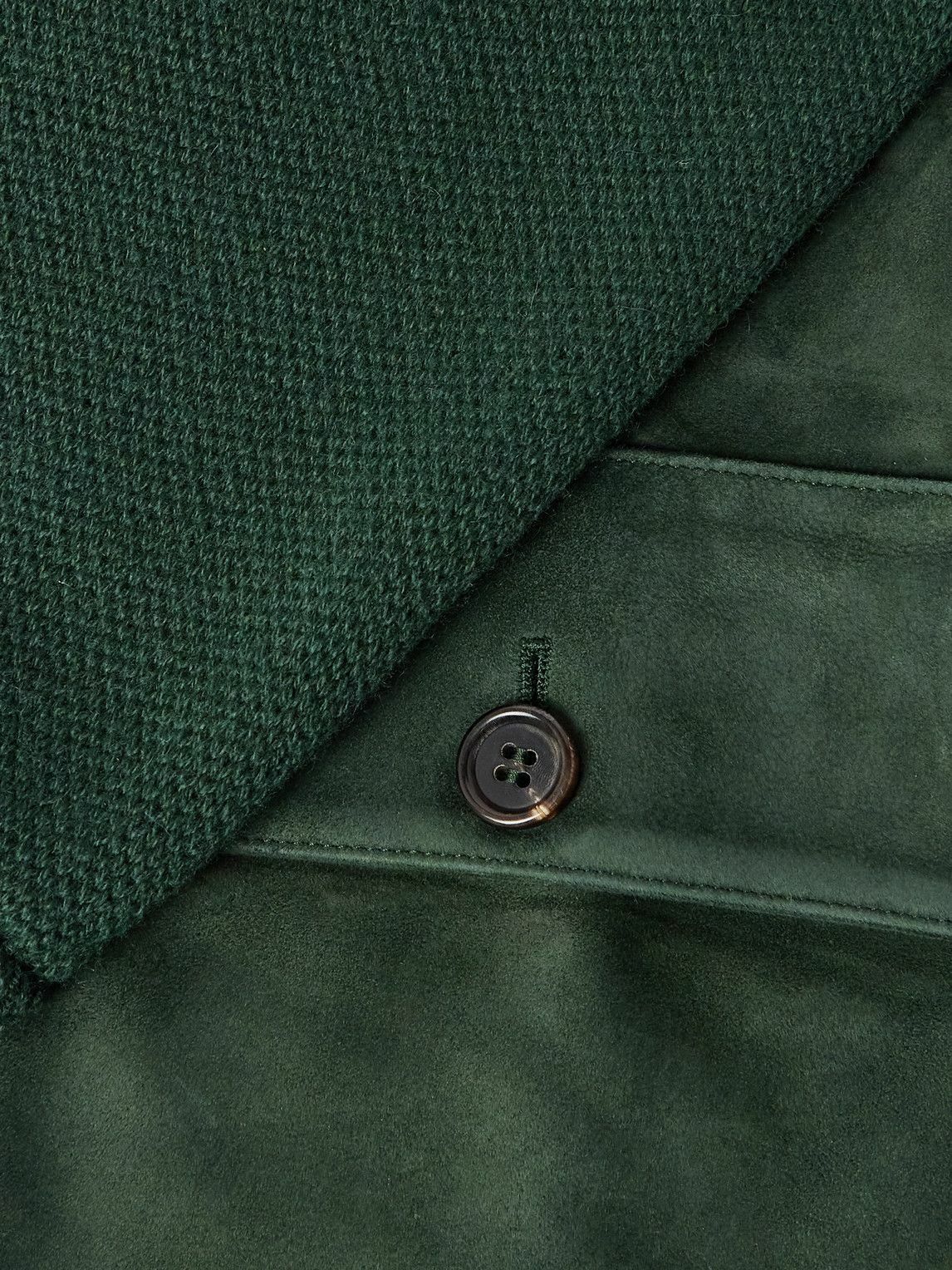Ralph Lauren Purple label - Suede-Panelled Cashmere Jacket - Green