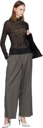 ISSEY MIYAKE Black Chiffon Twist Top