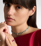 Kamyen 18kt white gold necklace with emeralds