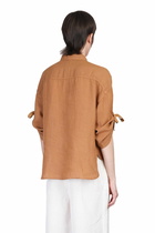 120% Lino Shirt In Brown Linen