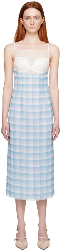 Photo: JUNEYEN Blue Check Midi Dress