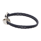 Salvatore Ferragamo Navy Braided Bracelet