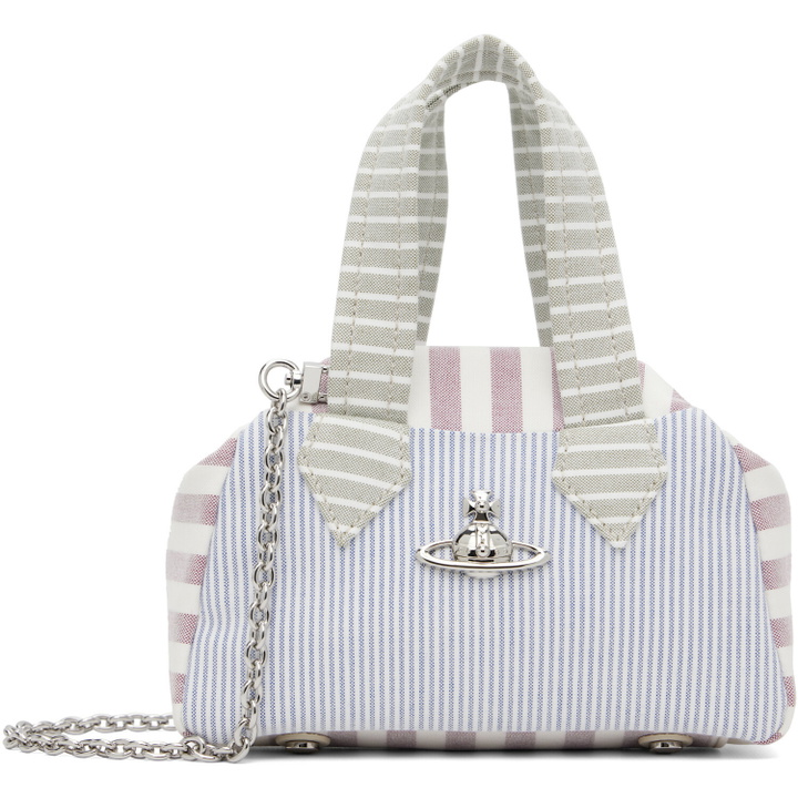 Photo: Vivienne Westwood Navy & Burgundy Yasmine Small Archive Hand Bag
